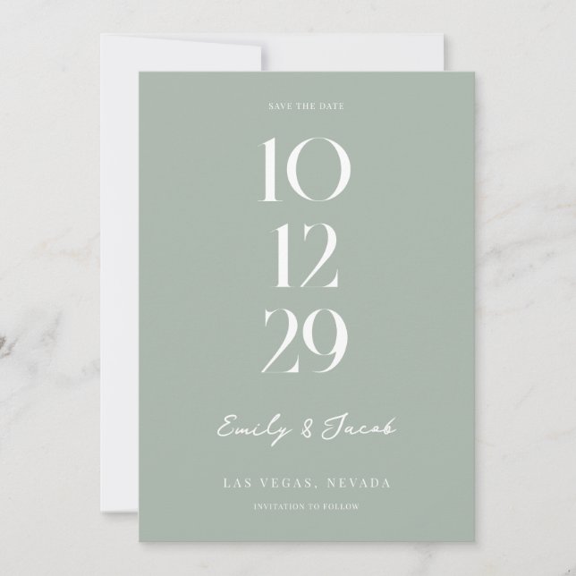 Modern Minimalist Chic Wedding Save The Date (Front)