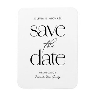 Modern Minimalist Chic Wedding Save the Date Magnet