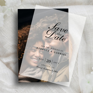 Modern Minimalist Chic Wedding Save The Date Vellum Invitations