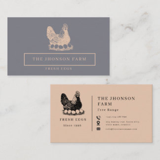 Modern Minimalist Chickens Farm Fresh Eggs Business Card