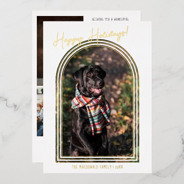 Modern Minimalist Christmas | 5 Photo Arch Frame (Front/Back)