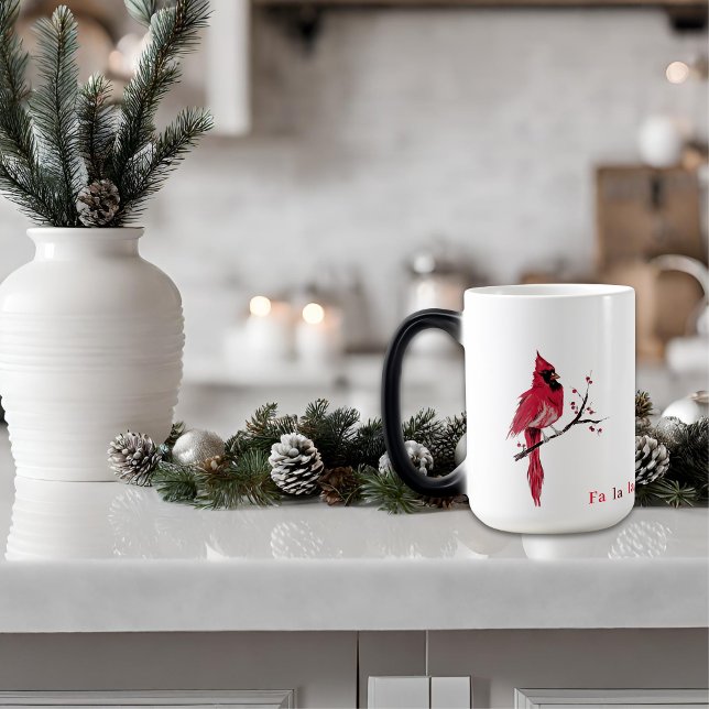 Modern Minimalist Christmas Cardinal Magic Mug (Creator Uploaded)