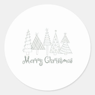Modern Minimalist Christmas Cozy Classic Round Sticker