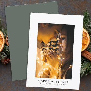 Modern Minimalist Christmas Elegant Chic Green Holiday Card