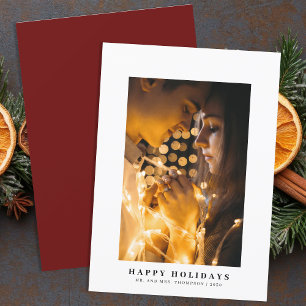 Modern Minimalist Christmas Elegant Chic Red Holiday Card