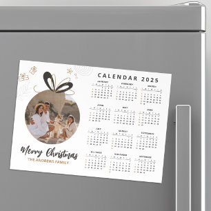 Modern Minimalist Christmas Family Photo Calendar