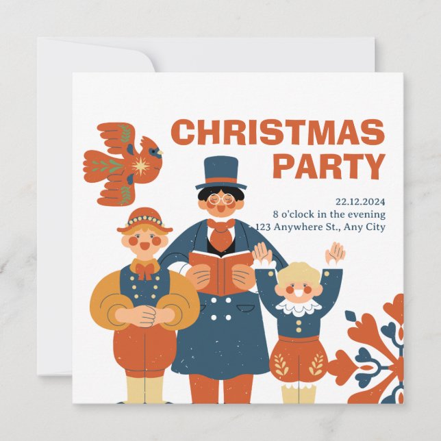 Modern Minimalist Christmas Party Invitation (Front)