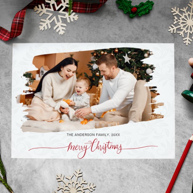 Modern Minimalist Christmas Photo Holidays Invitation (Creator Uploaded)