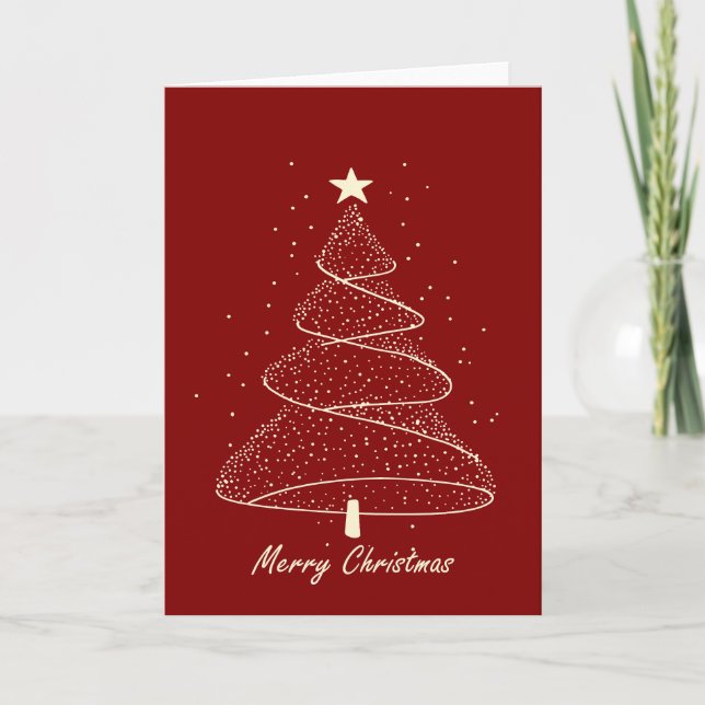 Modern Minimalist Christmas Tree Card (Front)