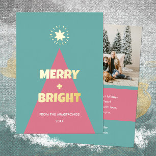 Modern Minimalist Christmas Tree Foil Holiday Card