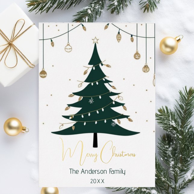 Modern Minimalist Christmas Tree Non-Photo  (Modern Minimalist Christmas Stylish Non-Photo Holiday Card mockup)