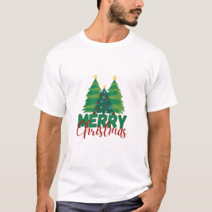 Modern Minimalist Christmas Tree Pattern T-Shirt