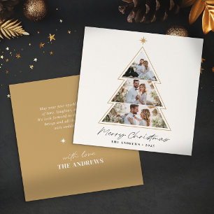 Modern Minimalist Christmas Tree Photo Collage Holiday Card
