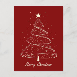 Modern Minimalist Christmas Tree Postcard