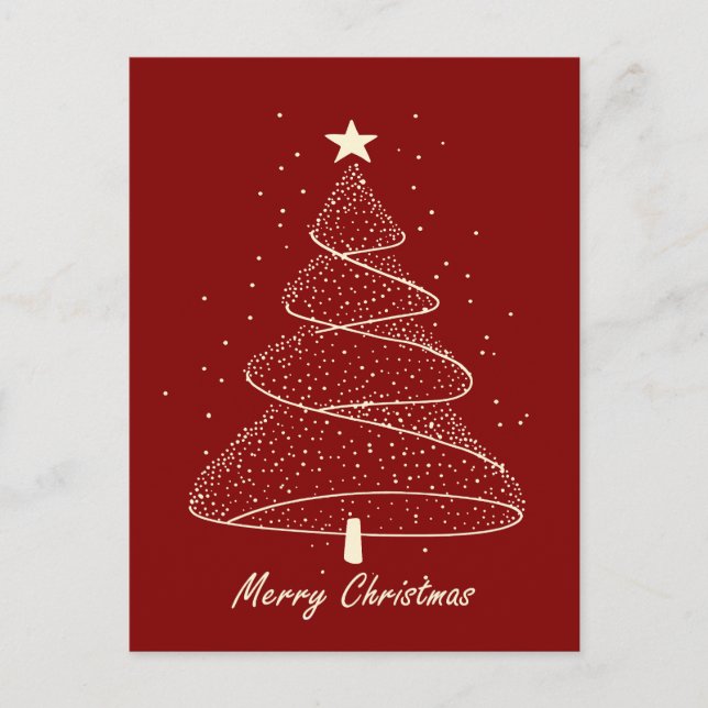 Modern Minimalist Christmas Tree Postcard (Front)