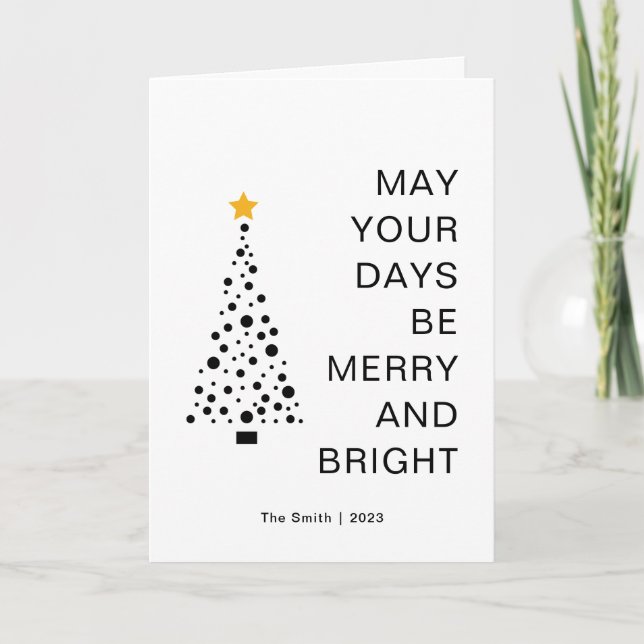 Modern Minimalist Christmas Tree Simple Holiday Card (Front)