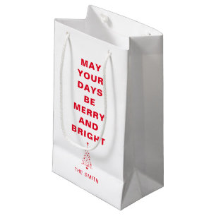 Modern Minimalist Christmas Tree Simple White Small Gift Bag