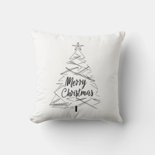 Modern Minimalist Christmas Tree Throw Pillow