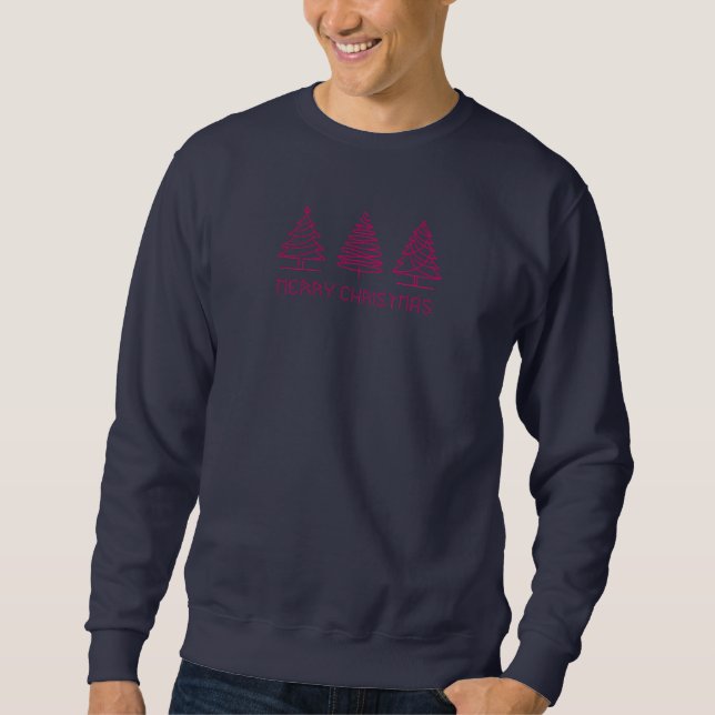 Modern minimalist Christmas trees Sweatshirt (Front)