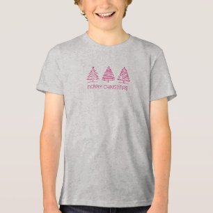 Modern minimalist Christmas trees Tri-Blend Shirt