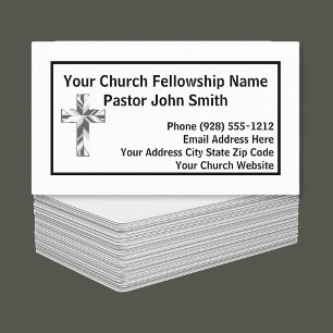 Modern Minimalist Church Pastor Business Cards