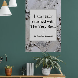 Modern Minimalist Churchill Quote Office Wall Poster