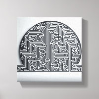 Modern Minimalist Circular Labyrinth - Abstract 3D