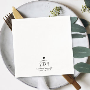 Modern Minimalist Class of 2024 Graduation Party Napkin