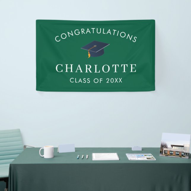 Modern Minimalist Class of 2026 Grad Hat Banner (Tradeshow)