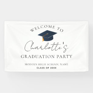 Modern Minimalist Class of 2026 Grad Hat Banner