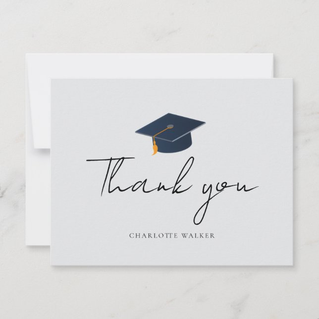 Modern Minimalist Class of 2026 Grad Hat Card (Front)
