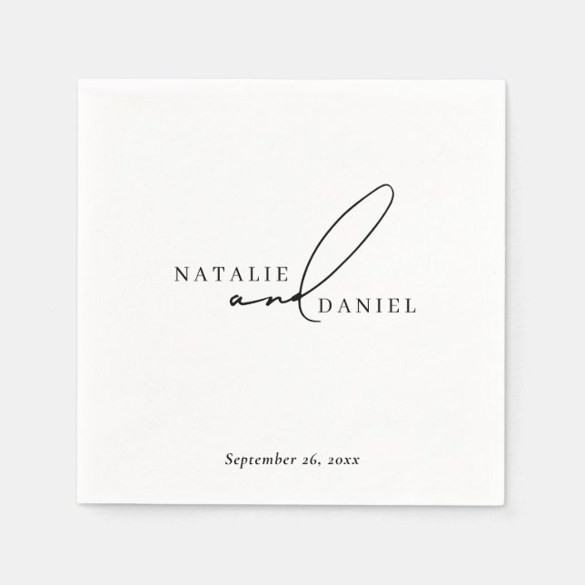 Modern Minimalist Classic Chic Wedding Napkin (Front)