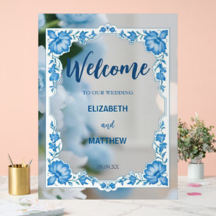 Modern Minimalist classic Flowers wedding Acrylic Sign