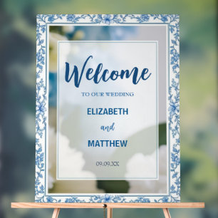 Modern Minimalist classic Flowers wedding Acrylic Sign