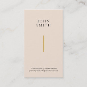 Modern Minimalist Clean Simple Modern Gold & Cream Business Card