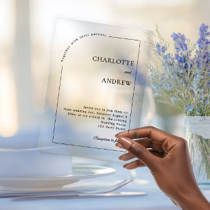 Modern minimalist clear luxury wedding acrylic invitations