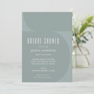 Modern Minimalist Colour Block Teal Bridal Shower Invitation