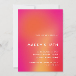 Modern Minimalist Colourful Abstract Sweet 16 Invitation