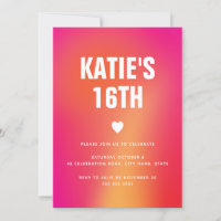 Modern Minimalist Colourful Abstract Sweet 16