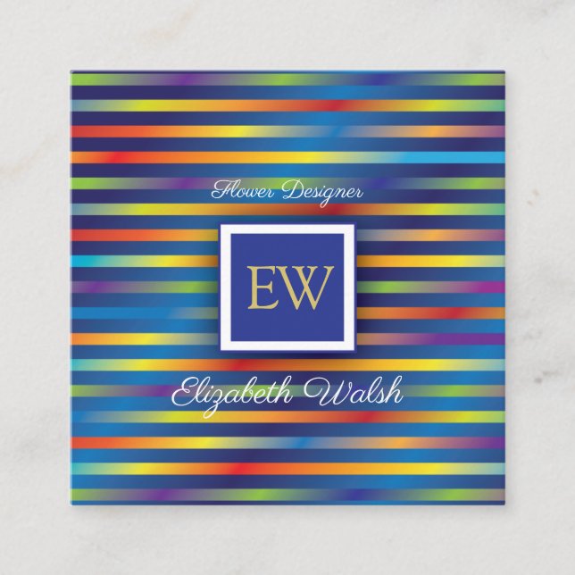 Modern Minimalist Colourful Gradient New Design Square Business Card (Front)