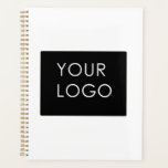 Modern Minimalist Company Business Logo White Planner<br><div class="desc">Modern Customisable Business Company Corporate Logo gifts. Add your logo or image to this modern, elegant minimalist pink gradient ombre design. You can simply add your company logo, image, or personal photo. Editable logo or photo business or individual personal gift for a friend, co-worker, or anyone else. Customisable company business...</div>