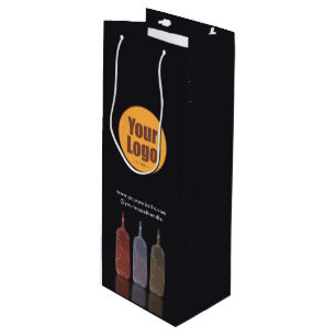 Modern Minimalist Company Corporate Logo Custom Wine Gift Bag
