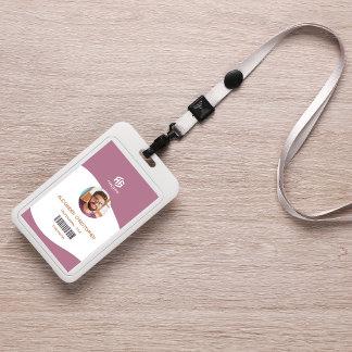 Modern Minimalist Company Employee Badge ID Badge