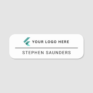 Modern Minimalist Company Logo Employee Name Tag