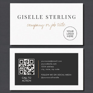 Modern Minimalist Company Logo QR Code Business Card