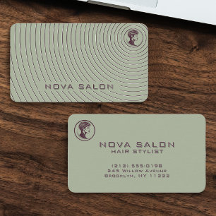 Modern Minimalist Concentric Fine Linework Business Card
