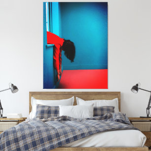 Modern Minimalist Conceptual Woman in Red  Canvas Print