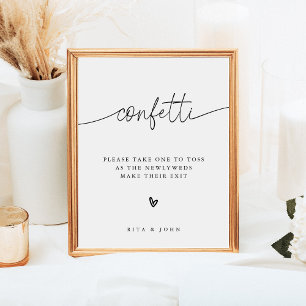 Modern Minimalist Confetti Send Off Wedding Sign