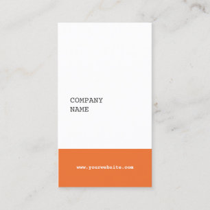 Modern Minimalist Consultant Business Card -Orange
