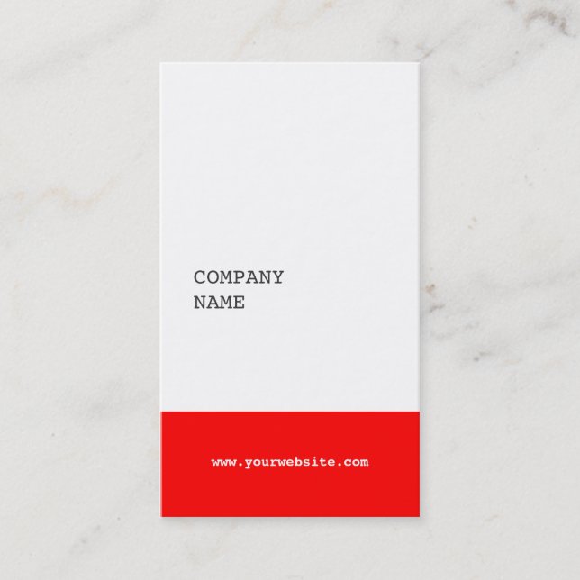 Modern Minimalist Consultant Business Card - Red (Front)